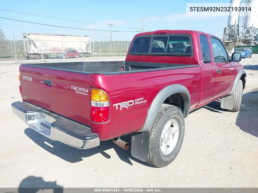 2003 Toyota Tacoma Prerunner VIN: 5TESM92N23Z193914 Lot: 40451241