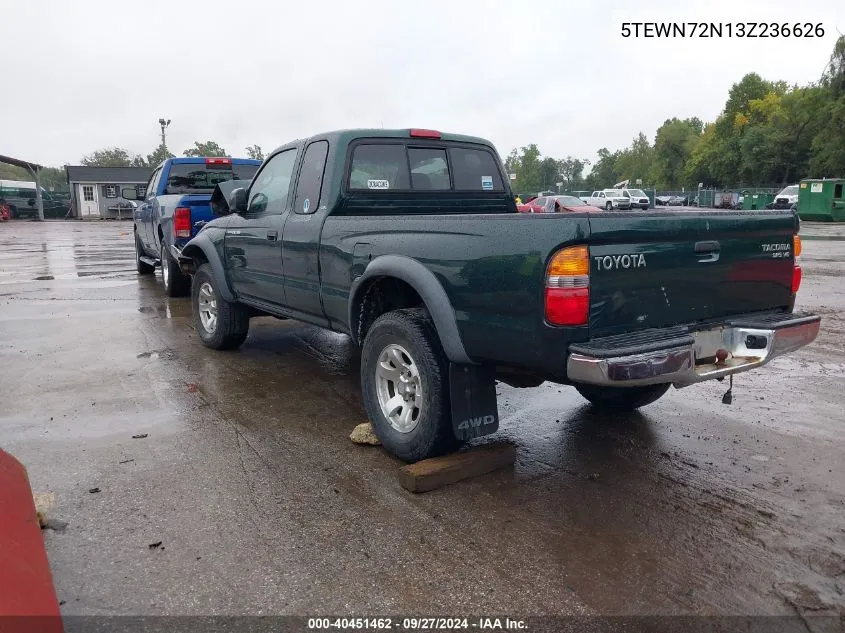 2003 Toyota Tacoma Base V6 VIN: 5TEWN72N13Z236626 Lot: 40451462