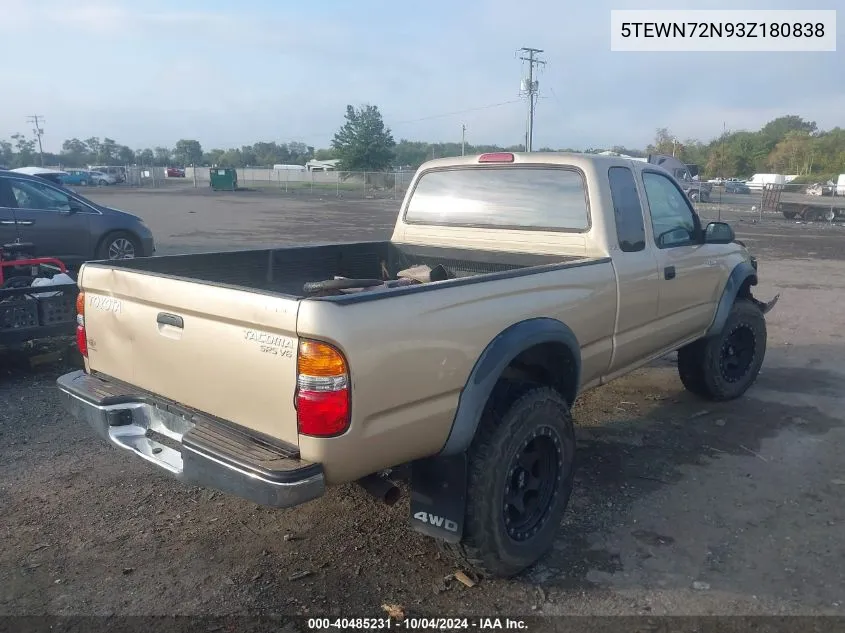 2003 Toyota Tacoma Base V6 VIN: 5TEWN72N93Z180838 Lot: 40485231