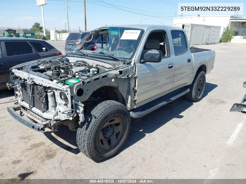 2003 Toyota Tacoma Prerunner VIN: 5TEGM92N33Z229289 Lot: 40518028