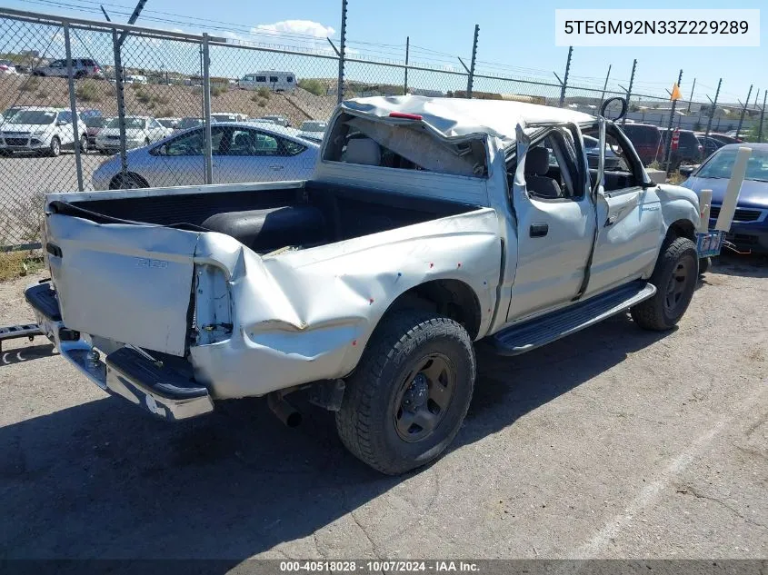 2003 Toyota Tacoma Prerunner VIN: 5TEGM92N33Z229289 Lot: 40518028