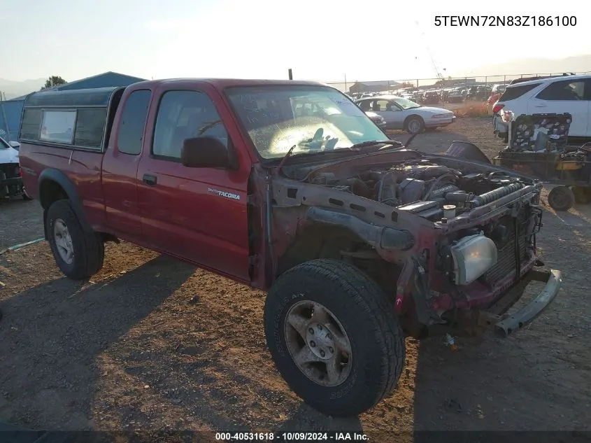 2003 Toyota Tacoma Xtracab VIN: 5TEWN72N83Z186100 Lot: 40531618