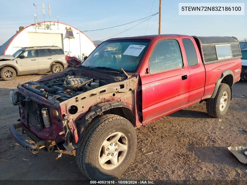 2003 Toyota Tacoma Xtracab VIN: 5TEWN72N83Z186100 Lot: 40531618