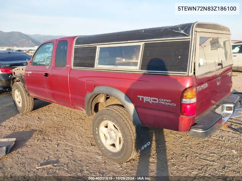 2003 Toyota Tacoma Xtracab VIN: 5TEWN72N83Z186100 Lot: 40531618