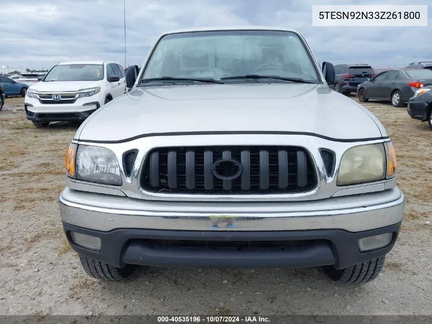 2003 Toyota Tacoma Xtracab Prerunner VIN: 5TESN92N33Z261800 Lot: 40535196