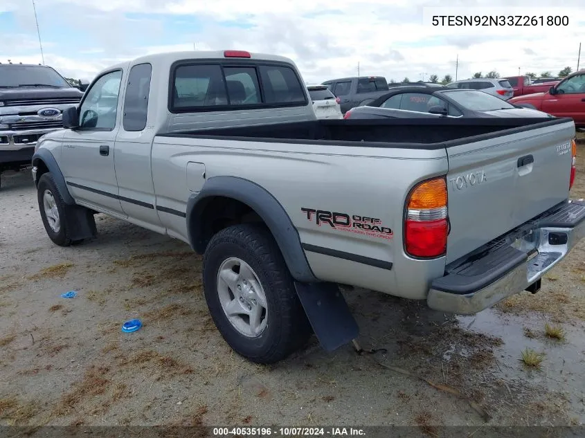 2003 Toyota Tacoma Xtracab Prerunner VIN: 5TESN92N33Z261800 Lot: 40535196