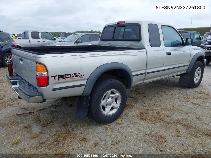 2003 Toyota Tacoma Xtracab Prerunner VIN: 5TESN92N33Z261800 Lot: 40535196