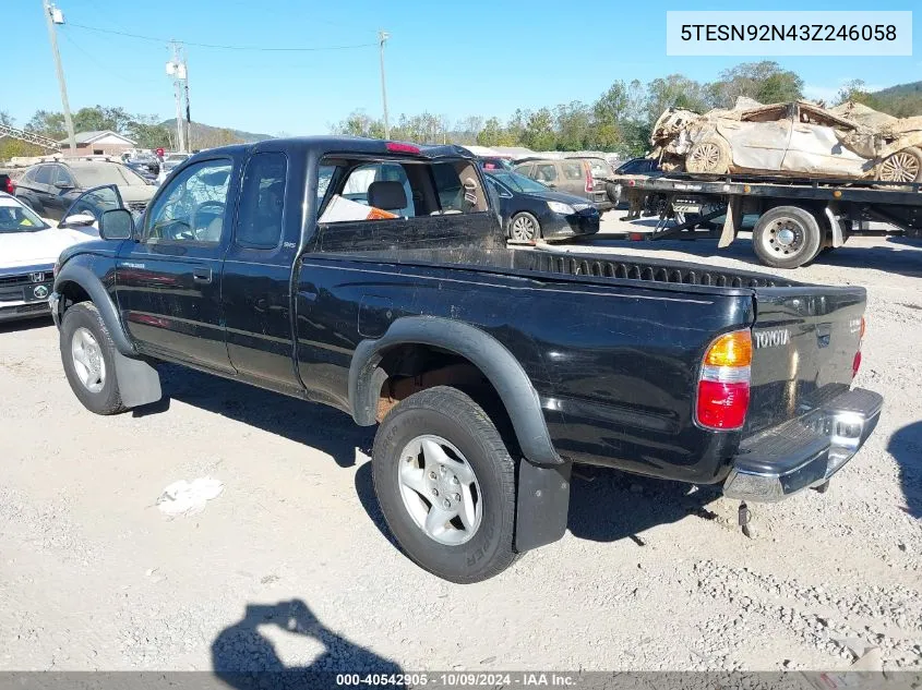 2003 Toyota Tacoma Prerunner V6 VIN: 5TESN92N43Z246058 Lot: 40542905