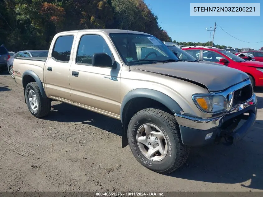 2003 Toyota Tacoma Base V6 VIN: 5TEHN72N03Z206221 Lot: 40551275