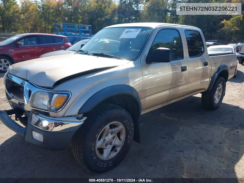 2003 Toyota Tacoma Base V6 VIN: 5TEHN72N03Z206221 Lot: 40551275