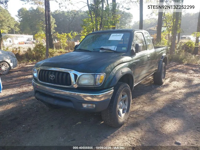 2003 Toyota Tacoma Xtracab Prerunner VIN: 5TESN92N13Z252299 Lot: 40555505