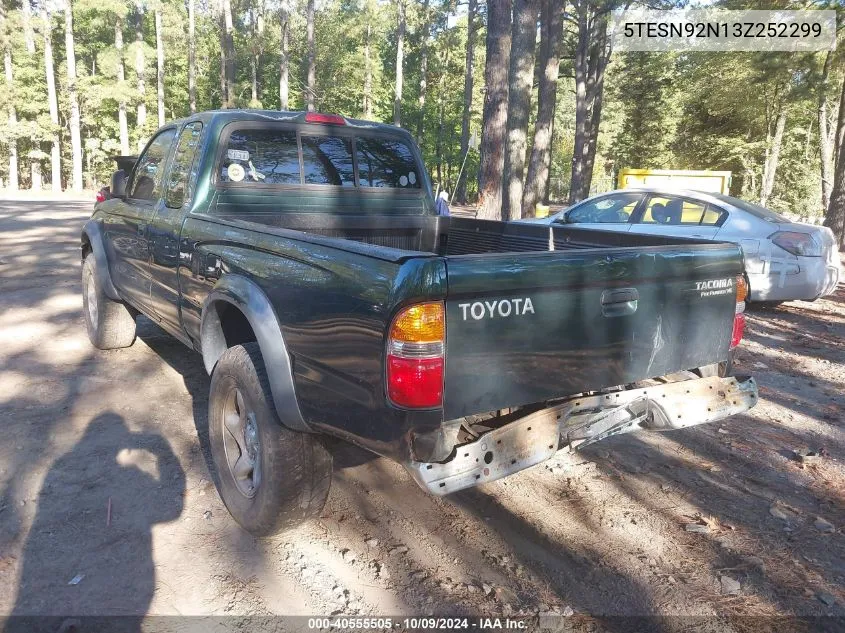 2003 Toyota Tacoma Xtracab Prerunner VIN: 5TESN92N13Z252299 Lot: 40555505