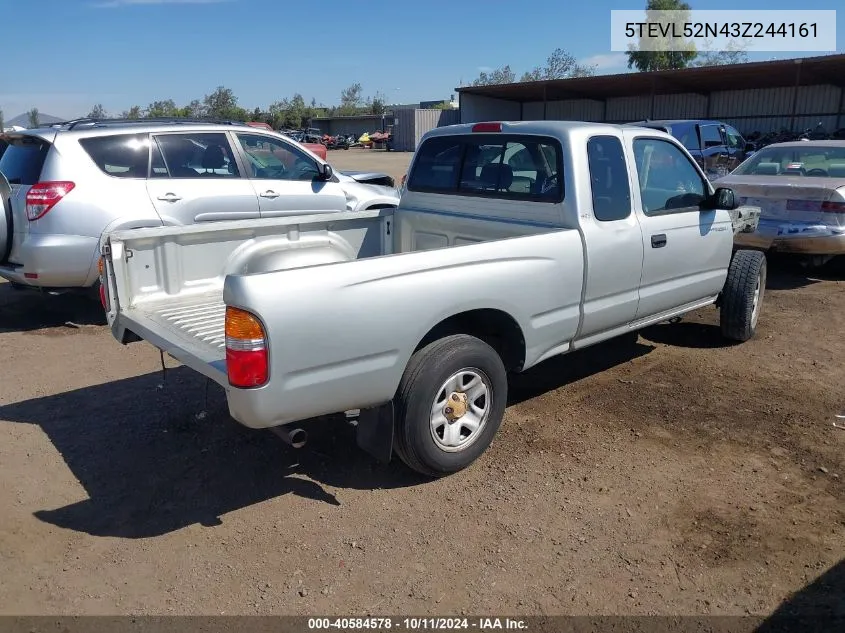 2003 Toyota Tacoma Xtracab VIN: 5TEVL52N43Z244161 Lot: 40584578