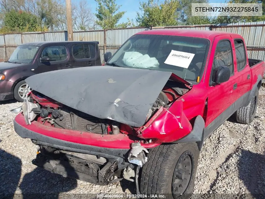 2003 Toyota Tacoma Base V6 VIN: 5TEHN72N93Z275845 Lot: 40609604