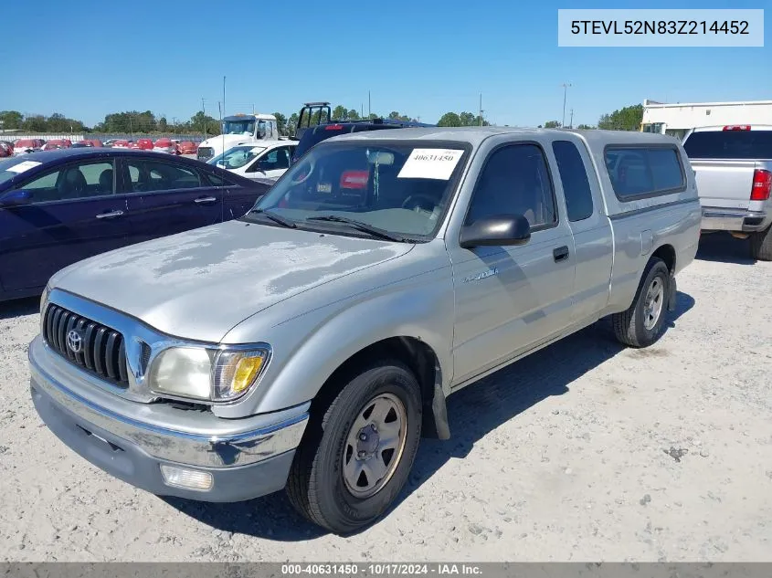 2003 Toyota Tacoma VIN: 5TEVL52N83Z214452 Lot: 40631450