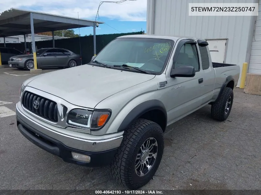 2003 Toyota Tacoma VIN: 5TEWM72N23Z250747 Lot: 40642193