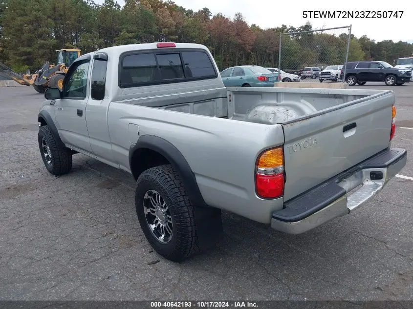 2003 Toyota Tacoma VIN: 5TEWM72N23Z250747 Lot: 40642193