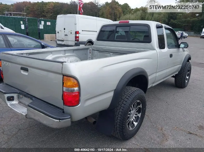 2003 Toyota Tacoma VIN: 5TEWM72N23Z250747 Lot: 40642193