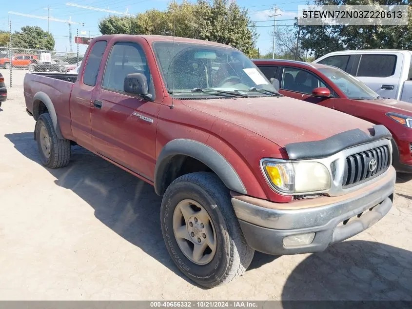 2003 Toyota Tacoma Base V6 VIN: 5TEWN72N03Z220613 Lot: 40656332