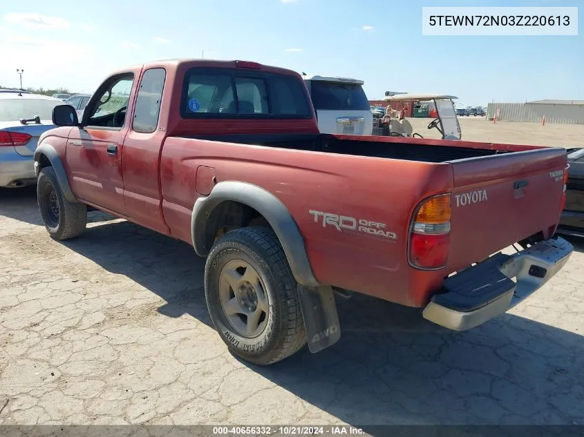 2003 Toyota Tacoma Base V6 VIN: 5TEWN72N03Z220613 Lot: 40656332