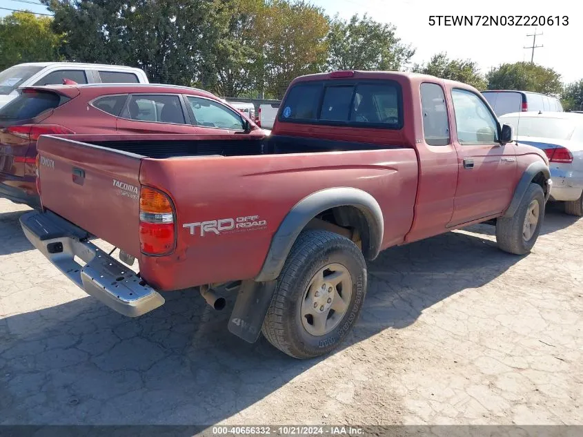 2003 Toyota Tacoma Base V6 VIN: 5TEWN72N03Z220613 Lot: 40656332