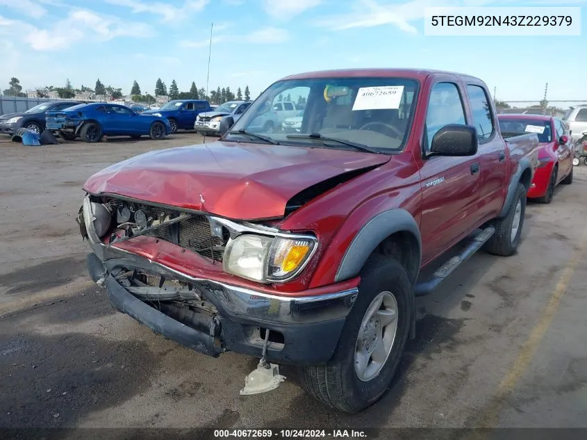 5TEGM92N43Z229379 2003 Toyota Tacoma Double Cab Prerunner