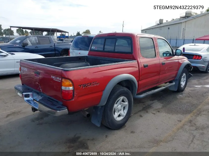 5TEGM92N43Z229379 2003 Toyota Tacoma Double Cab Prerunner