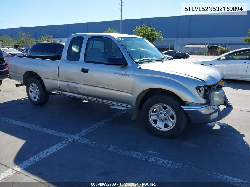 2003 Toyota Tacoma VIN: 5TEVL52N53Z159894 Lot: 40692789