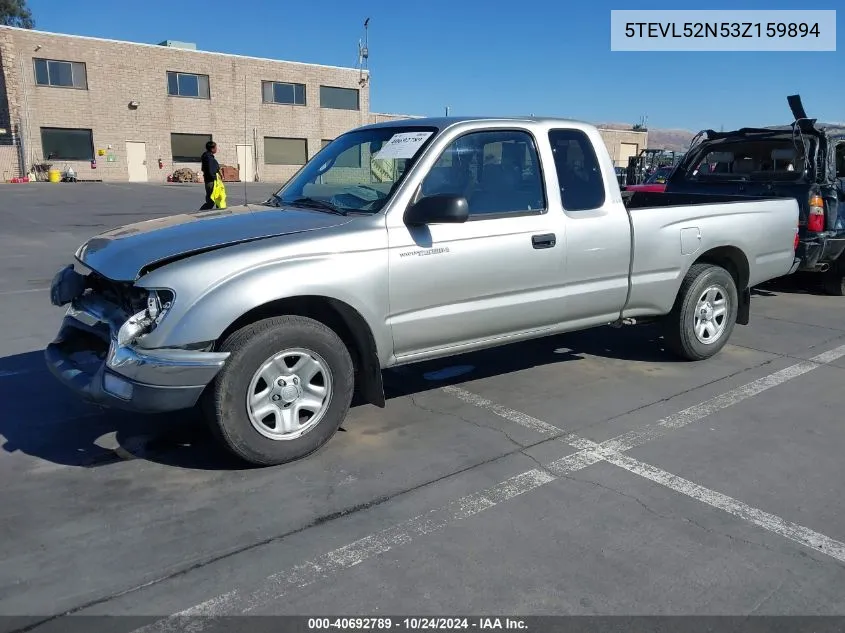 2003 Toyota Tacoma VIN: 5TEVL52N53Z159894 Lot: 40692789