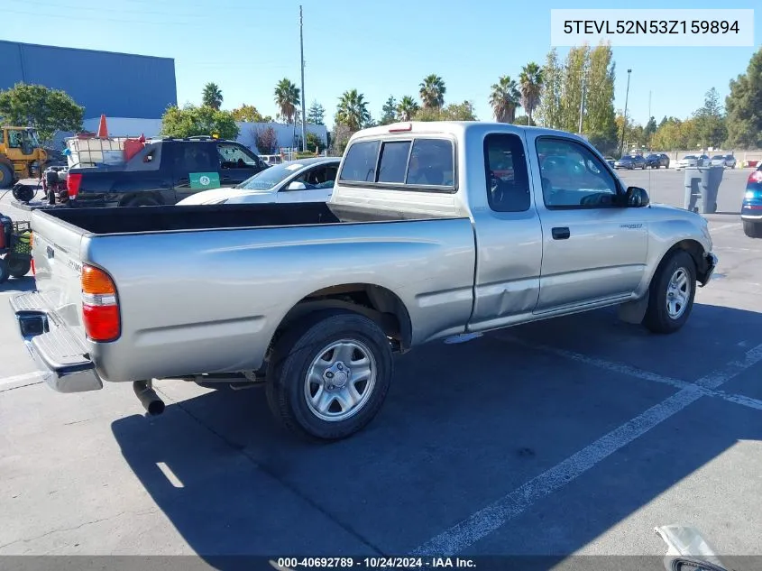 2003 Toyota Tacoma VIN: 5TEVL52N53Z159894 Lot: 40692789