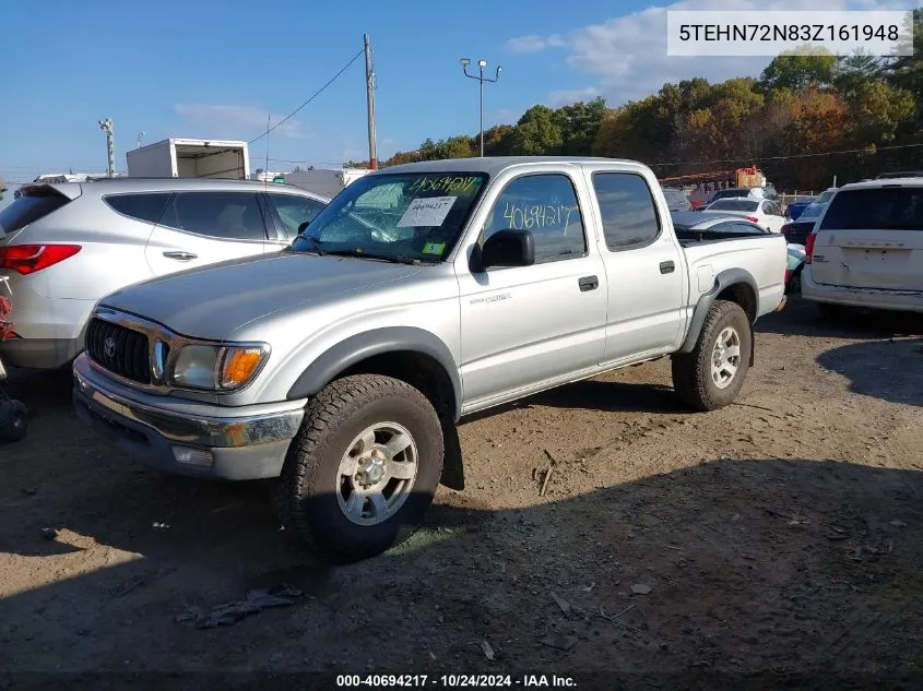 2003 Toyota Tacoma Double Cab VIN: 5TEHN72N83Z161948 Lot: 40694217