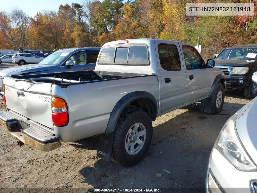 2003 Toyota Tacoma Double Cab VIN: 5TEHN72N83Z161948 Lot: 40694217