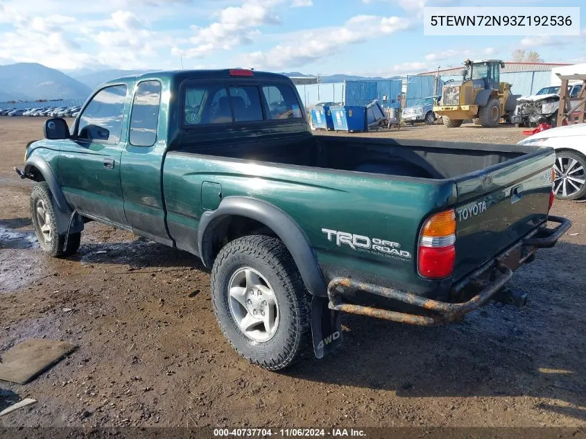 2003 Toyota Tacoma Base V6 VIN: 5TEWN72N93Z192536 Lot: 40737704