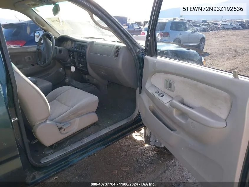 2003 Toyota Tacoma Base V6 VIN: 5TEWN72N93Z192536 Lot: 40737704