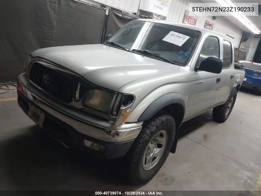 2003 Toyota Tacoma Base V6 VIN: 5TEHN72N23Z190233 Lot: 40739074