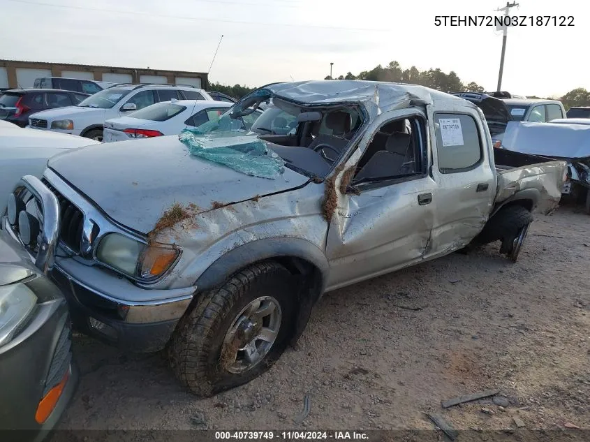 2003 Toyota Tacoma Base V6 VIN: 5TEHN72N03Z187122 Lot: 40739749