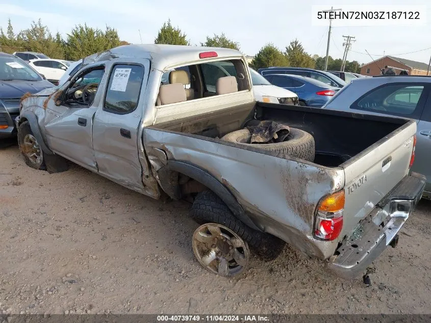 2003 Toyota Tacoma Base V6 VIN: 5TEHN72N03Z187122 Lot: 40739749