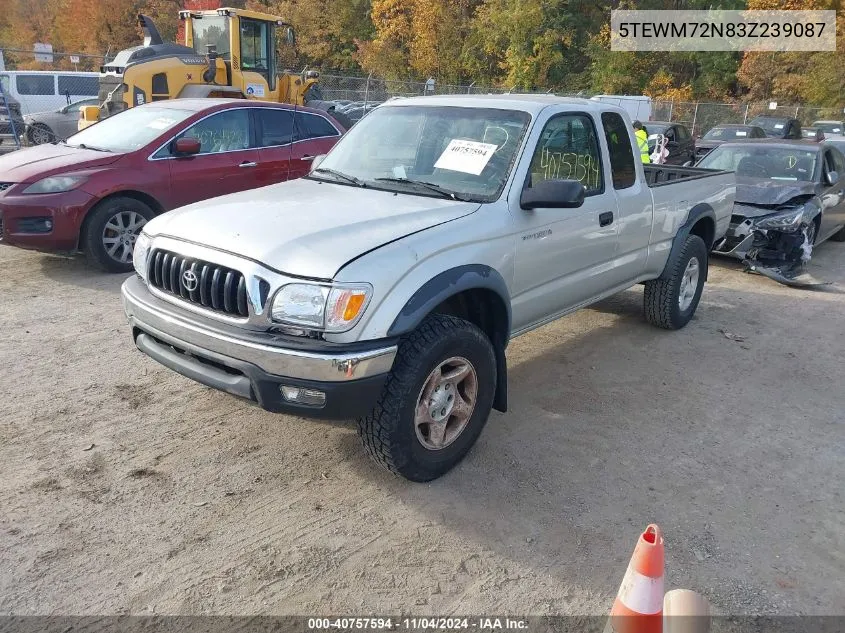 2003 Toyota Tacoma VIN: 5TEWM72N83Z239087 Lot: 40757594