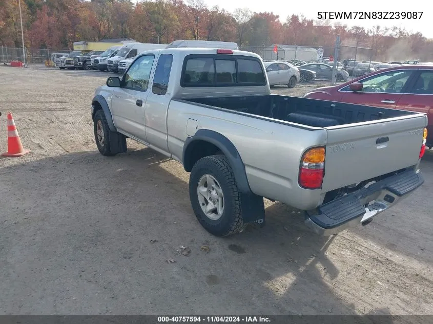 2003 Toyota Tacoma VIN: 5TEWM72N83Z239087 Lot: 40757594