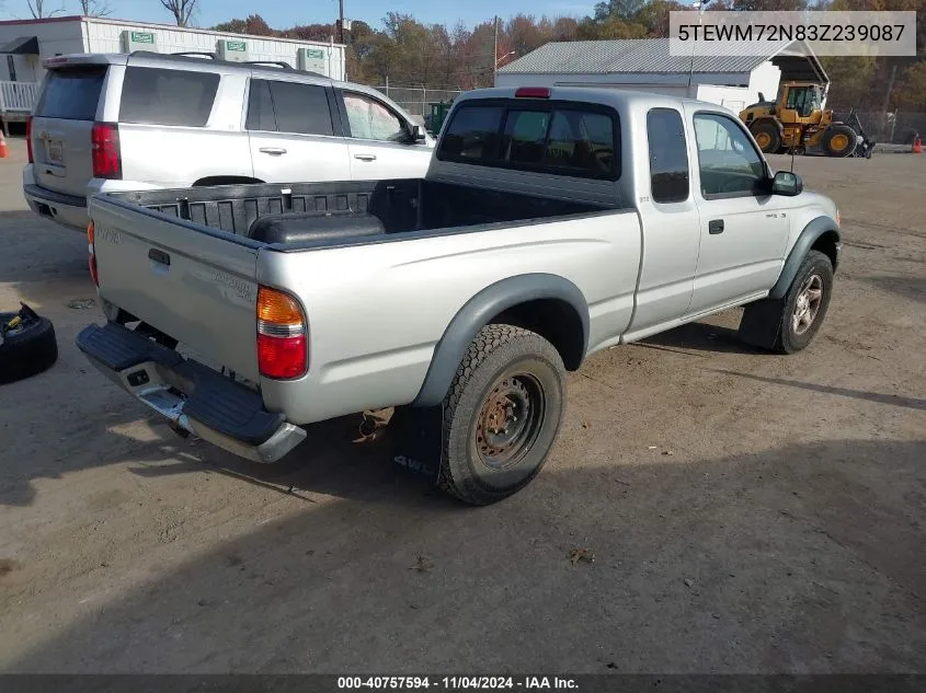 2003 Toyota Tacoma VIN: 5TEWM72N83Z239087 Lot: 40757594