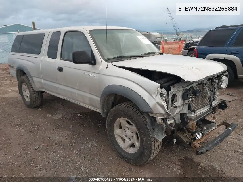 2003 Toyota Tacoma Base V6 VIN: 5TEWN72N83Z266884 Lot: 40766429