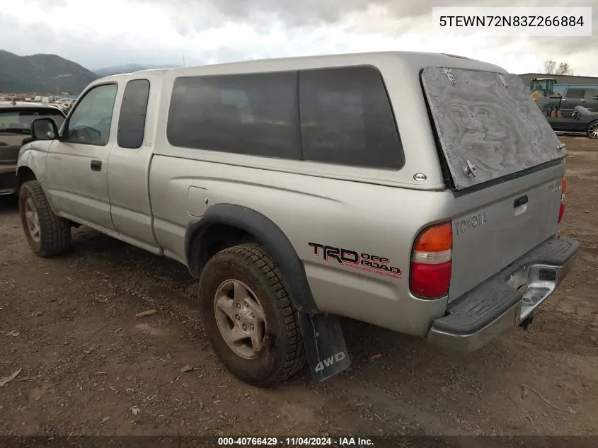 2003 Toyota Tacoma Base V6 VIN: 5TEWN72N83Z266884 Lot: 40766429