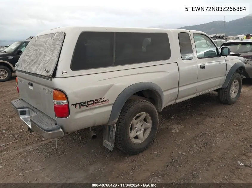 2003 Toyota Tacoma Base V6 VIN: 5TEWN72N83Z266884 Lot: 40766429