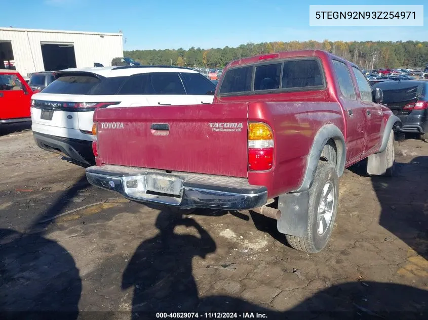 2003 Toyota Tacoma Prerunner V6 VIN: 5TEGN92N93Z254971 Lot: 40829074