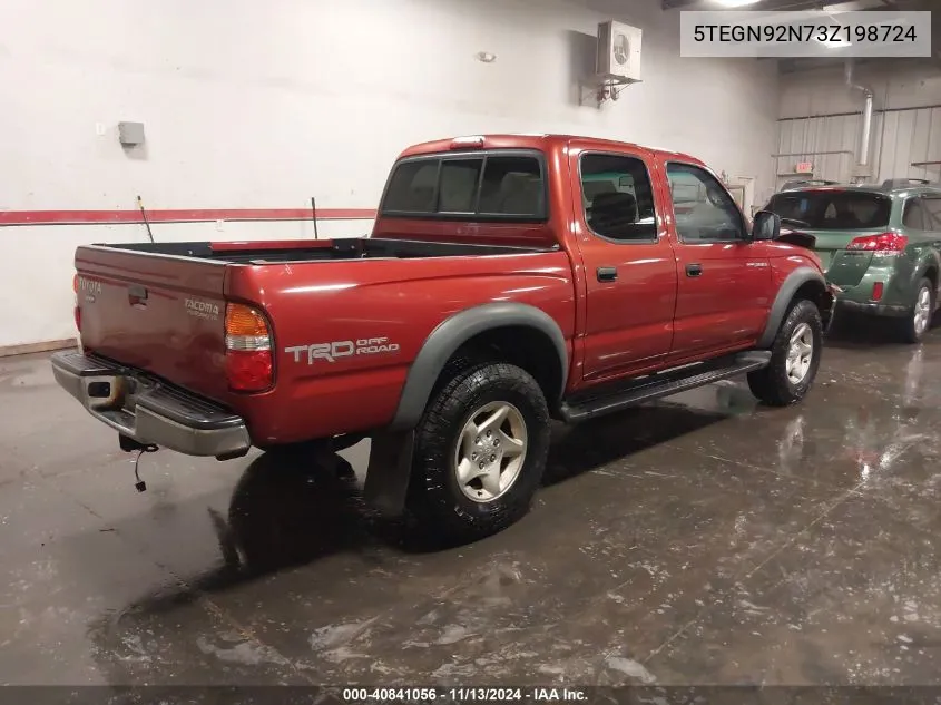 2003 Toyota Tacoma Prerunner V6 VIN: 5TEGN92N73Z198724 Lot: 40841056