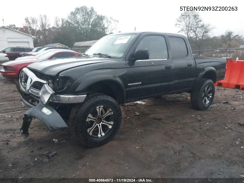 2003 Toyota Tacoma Prerunner V6 VIN: 5TEGN92N93Z200263 Lot: 40864573