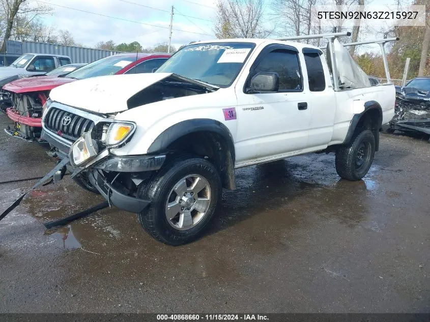 2003 Toyota Tacoma Prerunner V6 VIN: 5TESN92N63Z215927 Lot: 40868660