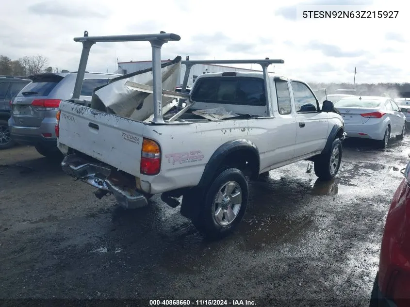 2003 Toyota Tacoma Prerunner V6 VIN: 5TESN92N63Z215927 Lot: 40868660