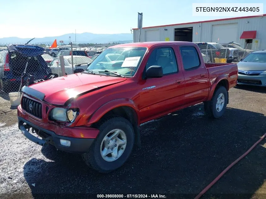 2004 Toyota Tacoma Prerunner V6 VIN: 5TEGN92NX4Z443405 Lot: 39808000