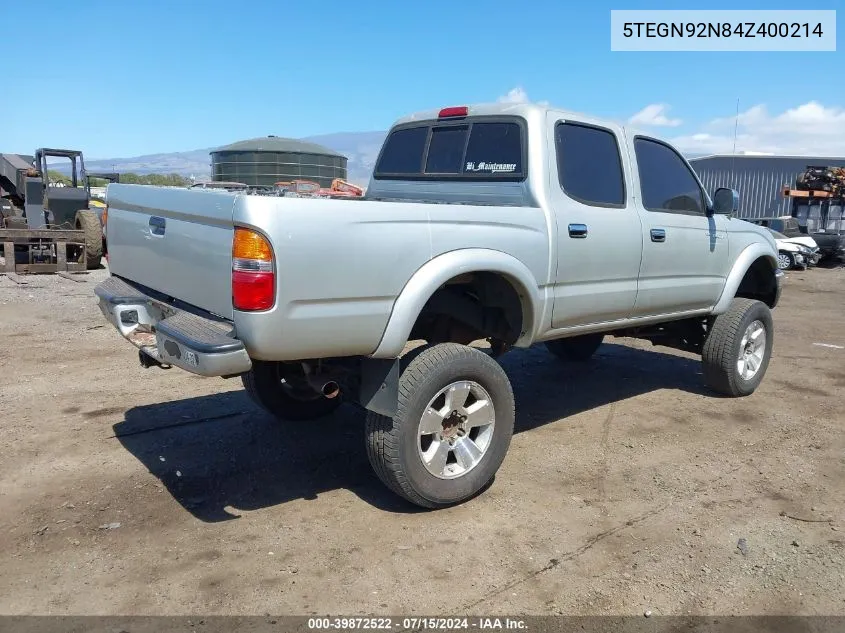 5TEGN92N84Z400214 2004 Toyota Tacoma Prerunner V6